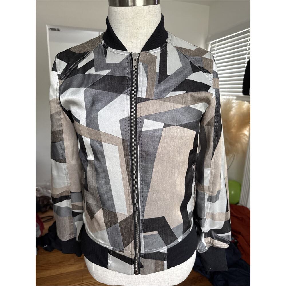Frere Men's Geometric Bomber Jacket Custom Size S Chest 38